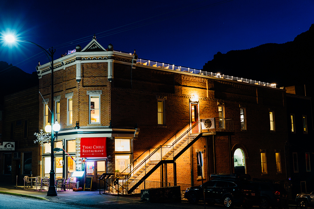 the imogene exterior at night